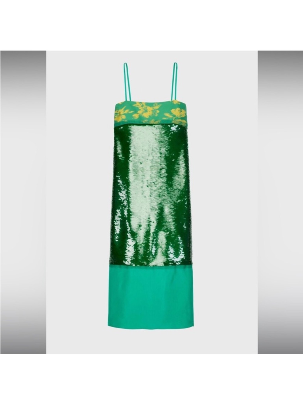 Zara Green Sequin Slip Dress - Bright Green